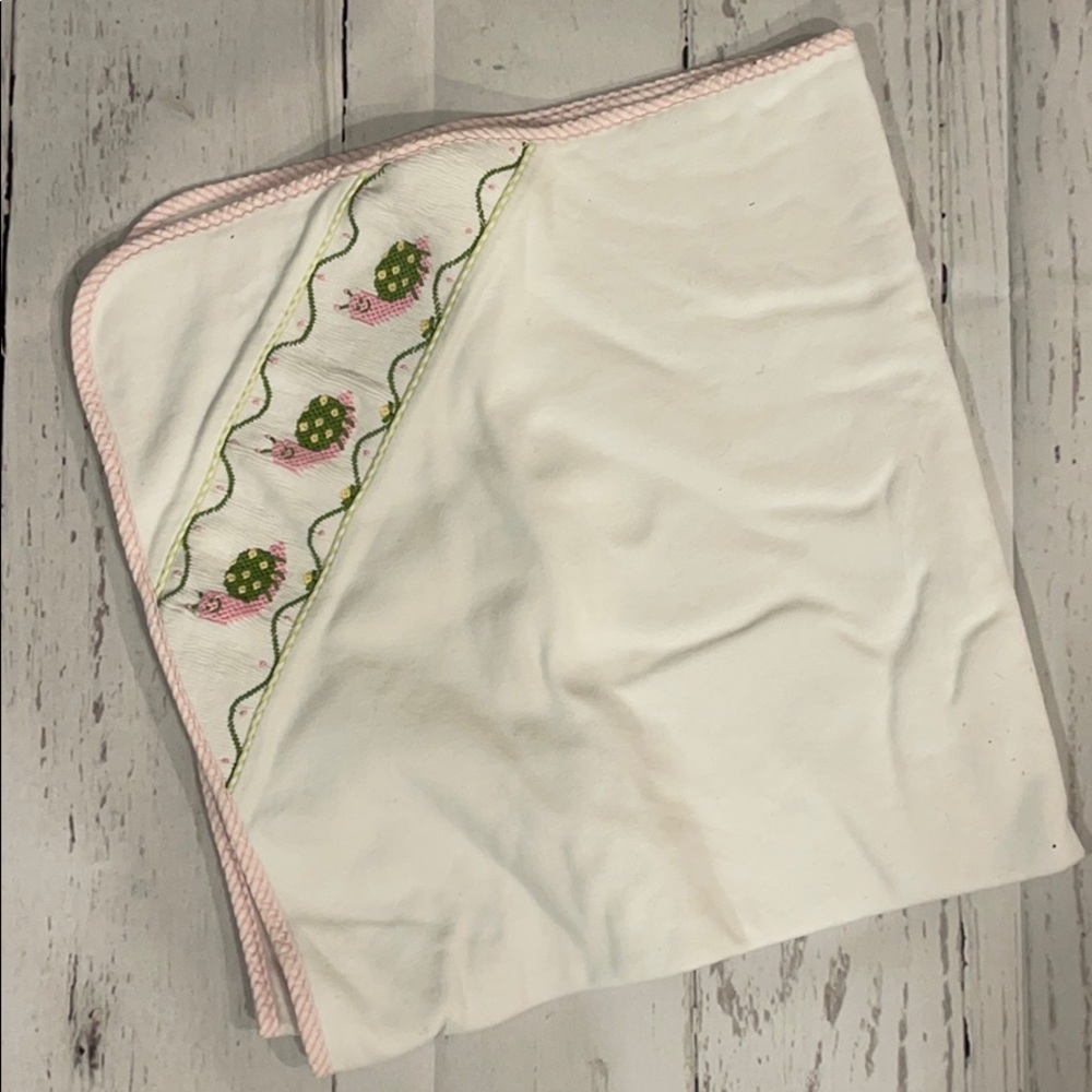Little English 🐌 smocked receiving Pima blanket